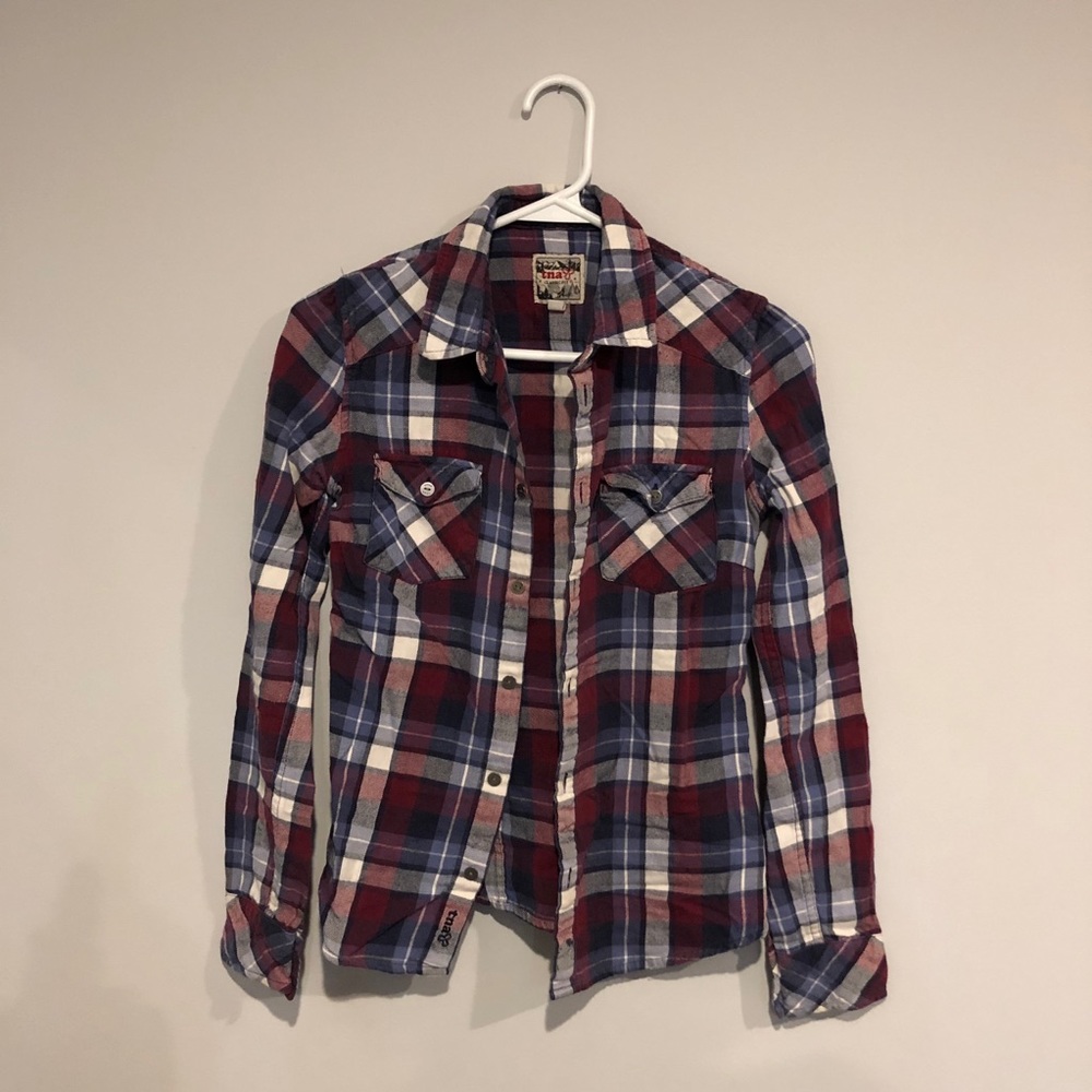 TNA Plaid Button Down 100% Cotton